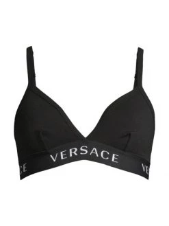 Versace Logo Triangle Bralette Optical White