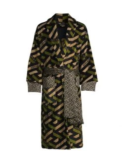 Versace Cotton Bath Robe For Men Blue -Versace Online Shop unnamed file 4508