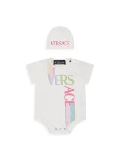 Versace Baby's 2-Piece Jersey Beanie & Bodysuit Set For Kids Blue Multi -Versace Online Shop unnamed file 4520