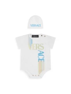 Versace Baby's 2-Piece Jersey Beanie & Bodysuit Set For Kids Blue Multi -Versace Online Shop unnamed file 4521