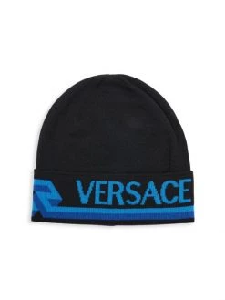 Versace Greca Logo Knit Beanie For Men