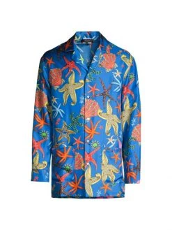 Versace Tresor De La Mer Silk Pajama Shirt For Men White Multi -Versace Online Shop unnamed file 4533