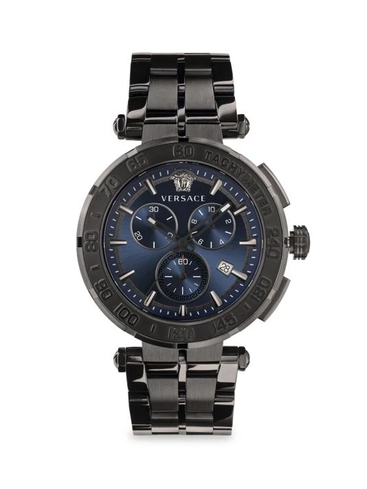 Versace Greca Black IP Stainless Steel Bracelet Chronograph Watch For Men 1 Versace Greca Black IP Stainless Steel Bracelet Chronograph Watch For Men