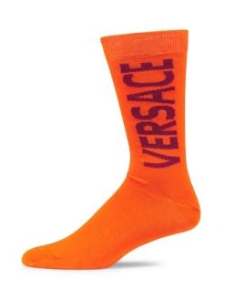Versace Logo Crew Socks For Men Yellow Bordeaux -Versace Online Shop unnamed file 4594