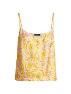 Versace Wreath Print Silk Cami Candy Gold -Versace Online Shop unnamed file 460