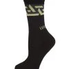 Versace Monogram Crew Socks White Black