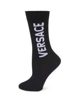 Versace Logo Crew Socks Black Gold -Versace Online Shop unnamed file 479