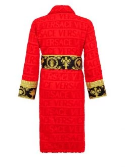 Versace Logo Baroque Bathrobe For Men Red -Versace Online Shop unnamed file 499