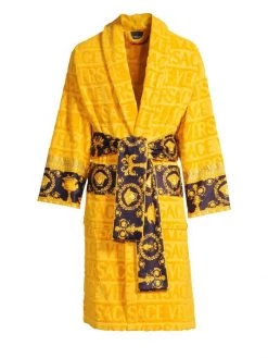 Versace Logo Baroque Bathrobe For Men Red -Versace Online Shop unnamed file 505