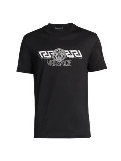 Versace Logo Cotton T-Shirt For Men Blue -Versace Online Shop unnamed file 518