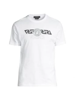 Versace Logo Cotton T-Shirt For Men Blue -Versace Online Shop unnamed file 520