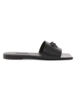 Versace La Medusa Leather Slides Baby Pink