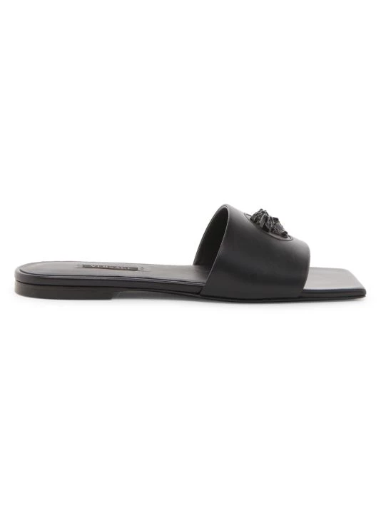 Versace La Medusa Leather Slides Baby Pink 1 Versace La Medusa Leather Slides Baby Pink