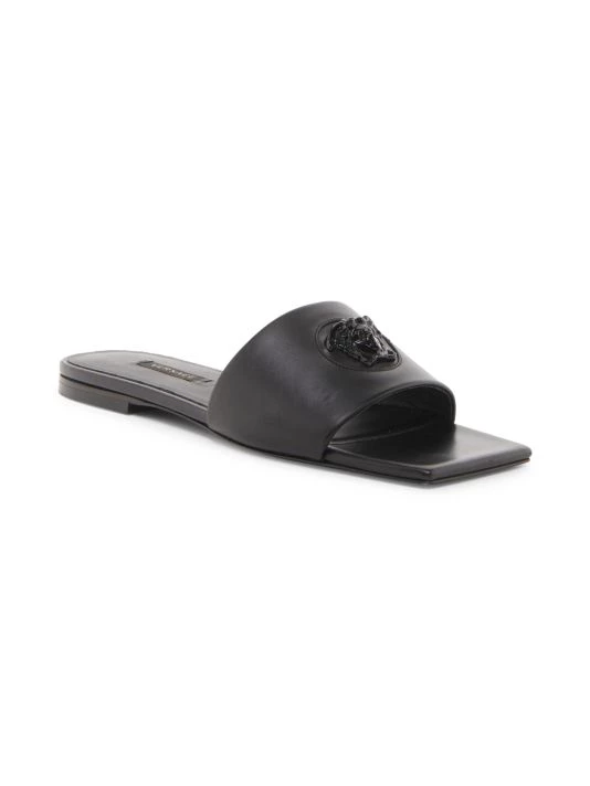 Versace La Medusa Leather Slides Baby Pink 2 Versace La Medusa Leather Slides Baby Pink - Image 2
