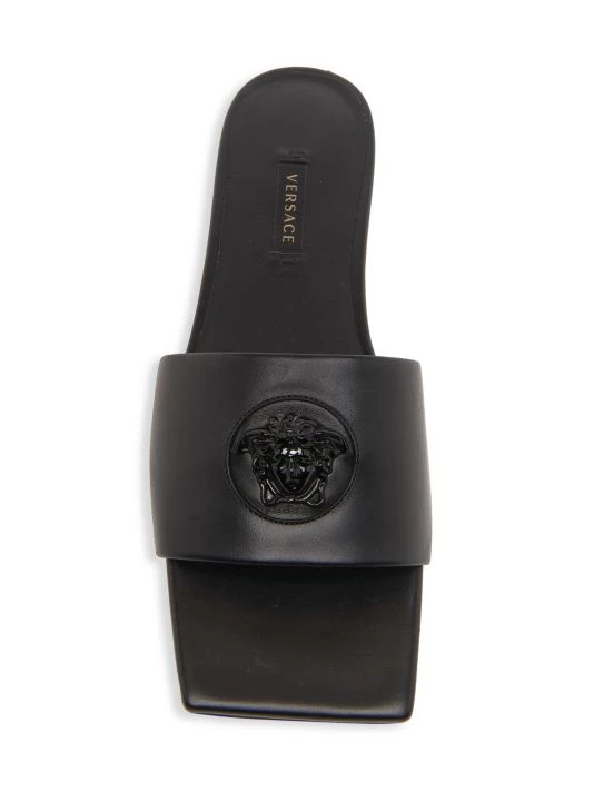 Versace La Medusa Leather Slides Baby Pink 5 Versace La Medusa Leather Slides Baby Pink - Image 5