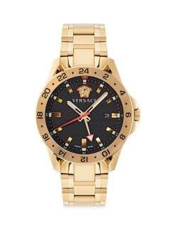 Versace Sport Tech GMT Goldtone Bracelet Watch For Men