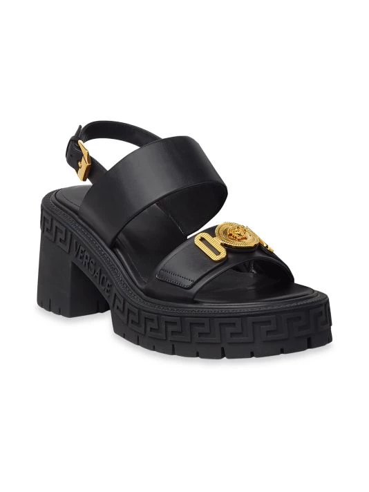 Versace Leather Sport Sandals Black 2 Versace Leather Sport Sandals Black - Image 2