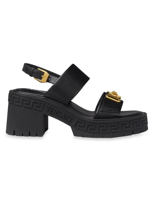 Versace Leather Sport Sandals Black 4 Versace Leather Sport Sandals Black - Image 4