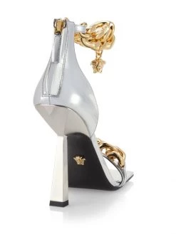 Versace Chain Metallic Leather High-Heel Sandals -Versace Online Shop unnamed file 697