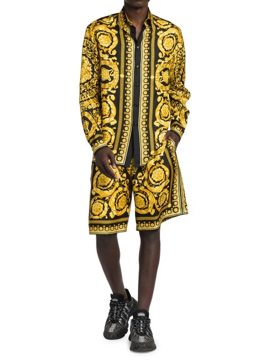 Versace Printed Long-Sleeve Silk Shirt For Men 2 Versace Printed Long-Sleeve Silk Shirt For Men - Image 2