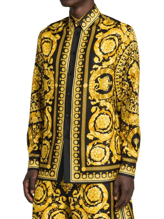 Versace Printed Long-Sleeve Silk Shirt For Men 4 Versace Printed Long-Sleeve Silk Shirt For Men - Image 4