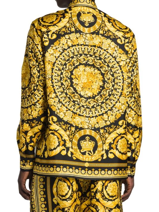 Versace Printed Long-Sleeve Silk Shirt For Men 5 Versace Printed Long-Sleeve Silk Shirt For Men - Image 5