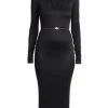 Versace Jersey Medallion Belted Midi-Dress