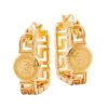 Versace Greca Goldtone Square Hoop Earrings