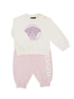 Versace Baby Girl's 2-Piece Felpa & St. Medusa Logo Tracksuit For Kids