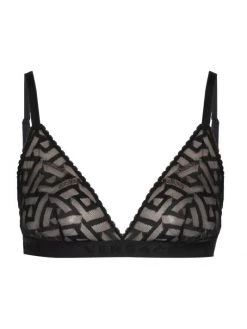 Versace Greca Signature Tulle Bralette Black