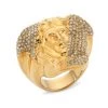 Versace Metal & Glass Medusa Ring For Men