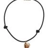 Versace Leather Rope & Goldtone Metal Logo Pendant Necklace For Men