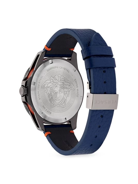 Versace Sport Tech GMT Stainless Steel Leather Watch For Men 3 Versace Sport Tech GMT Stainless Steel Leather Watch For Men - Image 3