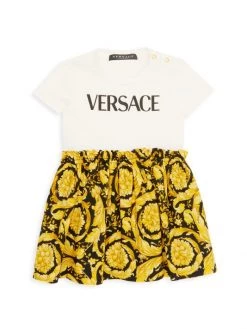 Versace Baby Girl's St. Logo Barocco Jersey Dress For Kids