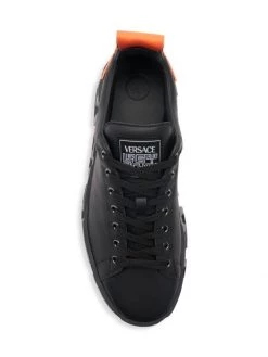 Versace Greca Labyrinth Laced Up Sneakers For Men Black Neon Orange Black -Versace Online Shop unnamed file 824