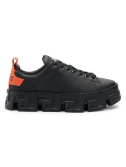 Versace Greca Labyrinth Laced Up Sneakers For Men Black Neon Orange Black -Versace Online Shop unnamed file 826