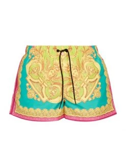 Versace Rococo Swim Shorts For Men Mauvelous Citron