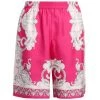 Versace Printed Silk Shorts For Men Fuxia English Rose