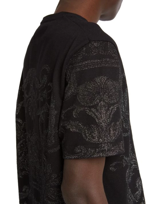 Versace Silver Baroque, Fuchsia & Tawny Baroque T-Shirt For Men 6 Versace Silver Baroque, Fuchsia & Tawny Baroque T-Shirt For Men - Image 6