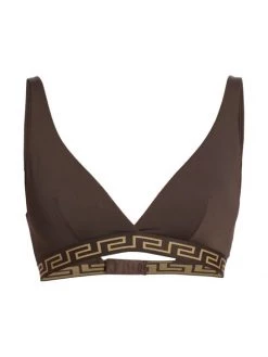 Versace Greca Border Bralette Chocolate