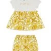 Versace Baby Girl's Baroque Cotton Dress & Shorts For Kids