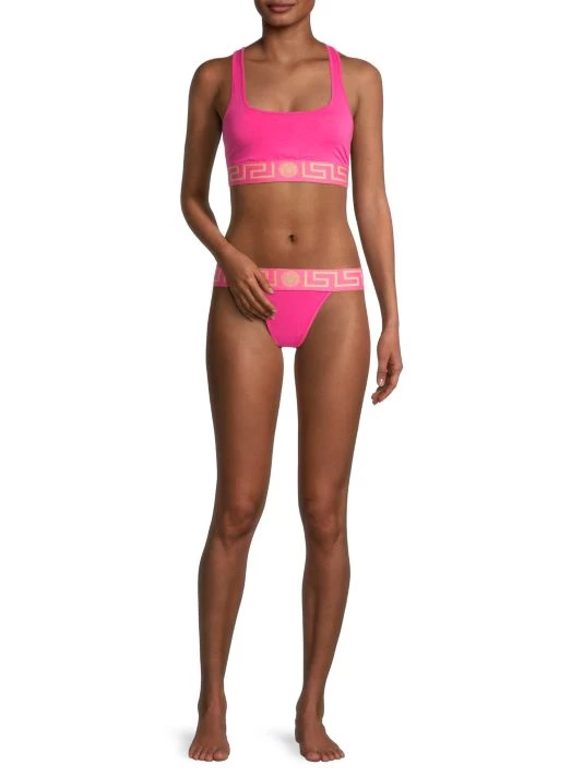 Versace Greca Border Sports Bra Black 2 Versace Greca Border Sports Bra Black - Image 2