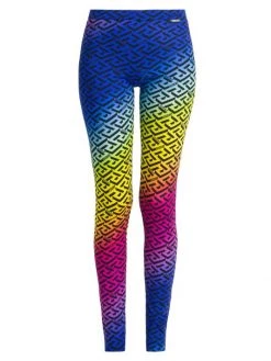 Versace Ombré La Greca Print Leggings